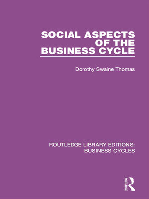 cover image of Social Aspects of the Business Cycle (RLE